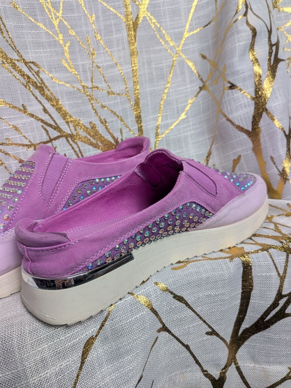Women’s Slip-On Sneakers with Iridescent Studs - Picture 2 of 4